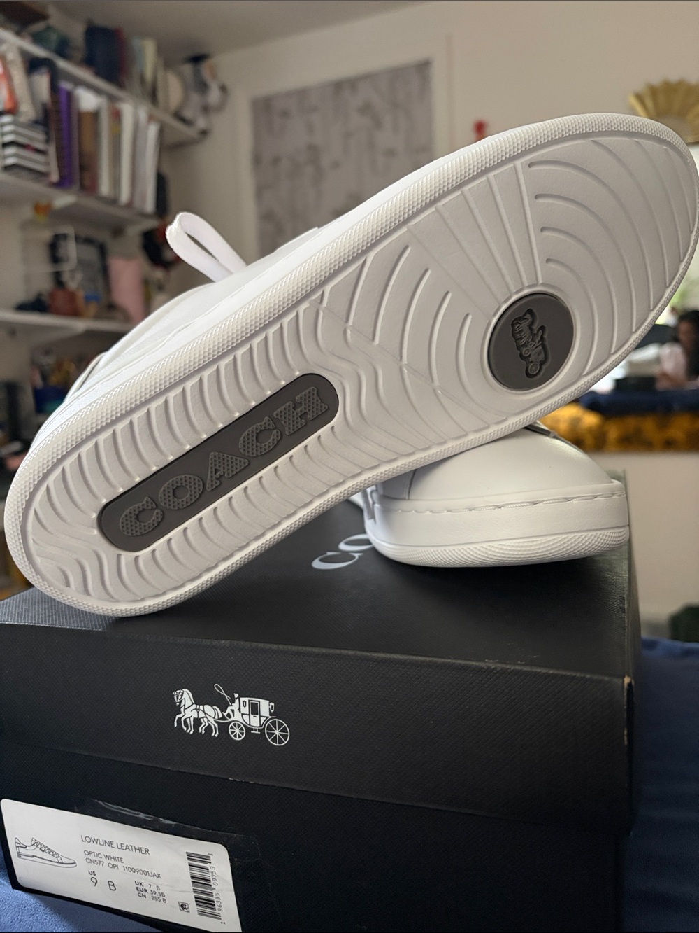 Coach White Leather Low-Top Lace-Up Sneakers - Picture 4 of 4